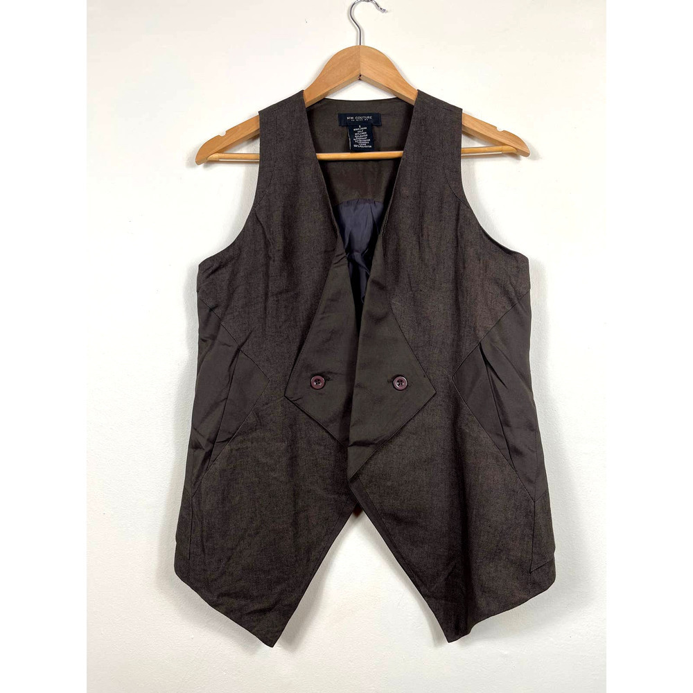 MM Couture by Miss Me Vest in Brown Women's Size S